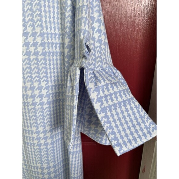 Tyler Boe Houndstooth Bluebell Flare Sleeve Mini Sweater Dress Size Large - Picture 4 of 9